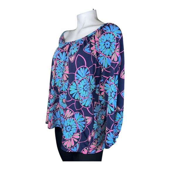 Tori Richard Honolulu Women’s XS Scoop Neck Cordoba Floral Printed Blouse Top - Picture 2 of 10